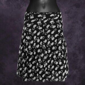 Vintage Vamp Polka-Dot Midi Skirt